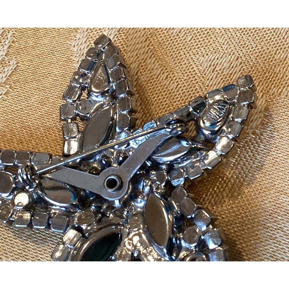Vtg WEISS Something Old Blue Rhinestone Star Fish Brooch Pin Prong Set 2.75” - Picture 6 of 7